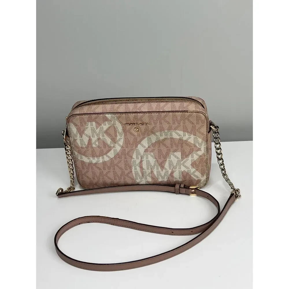 Sale !! Michael Kors Pink and Cream Crossbody Bag